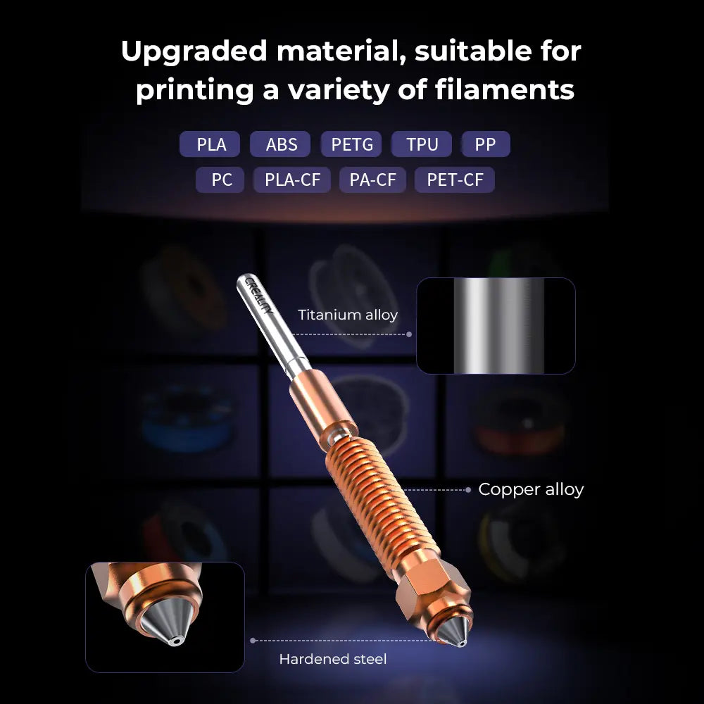 Creality K1C Unicorn Quick-Swap-Düse (1 Stück) – 0,4 mm High-Flow-Druck, Düsen aus Kupfer und gehärtetem Stahl für Ender-3 V3, Ender 3 V3 Plus