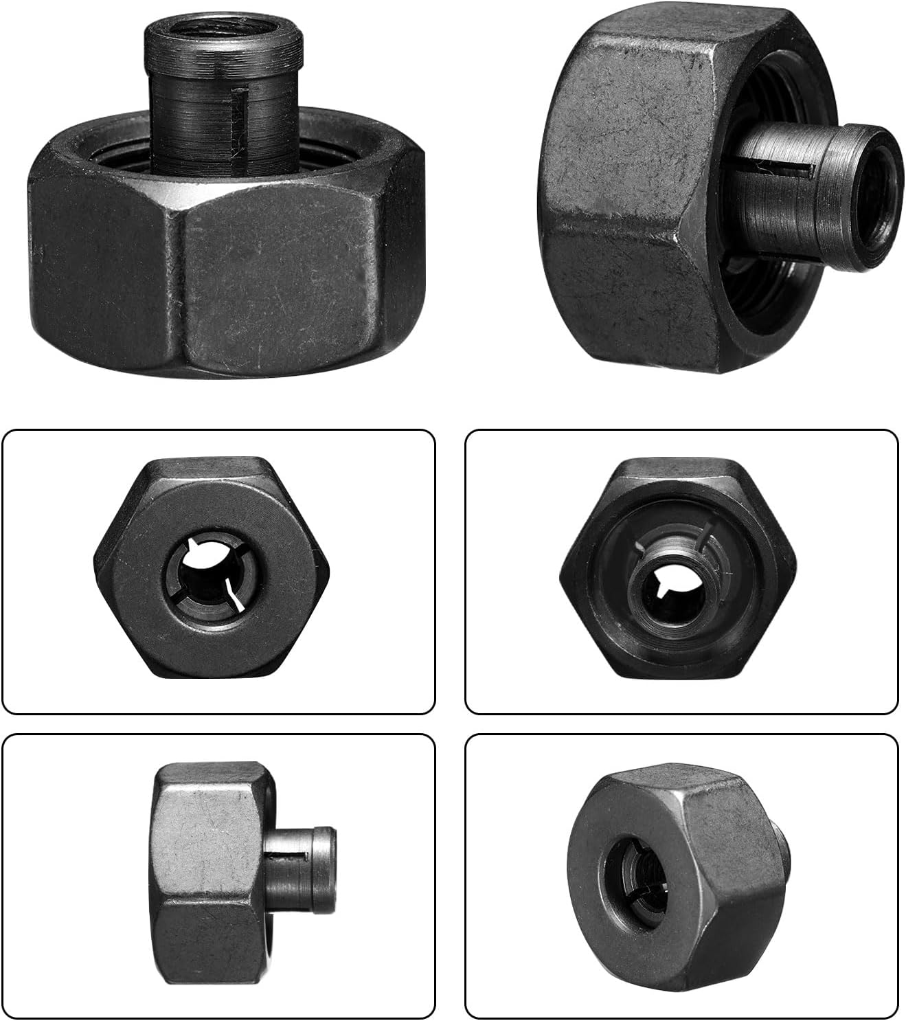 Genmitsu 4-teiliges Oberfräsen-Spannzangen-Set, 1/8 Zoll bis 5/16 Zoll Oberfräsen-Spannzangen-Zubehör für Kantenfräse, Graviermaschine, CNC-Fräsmaschine