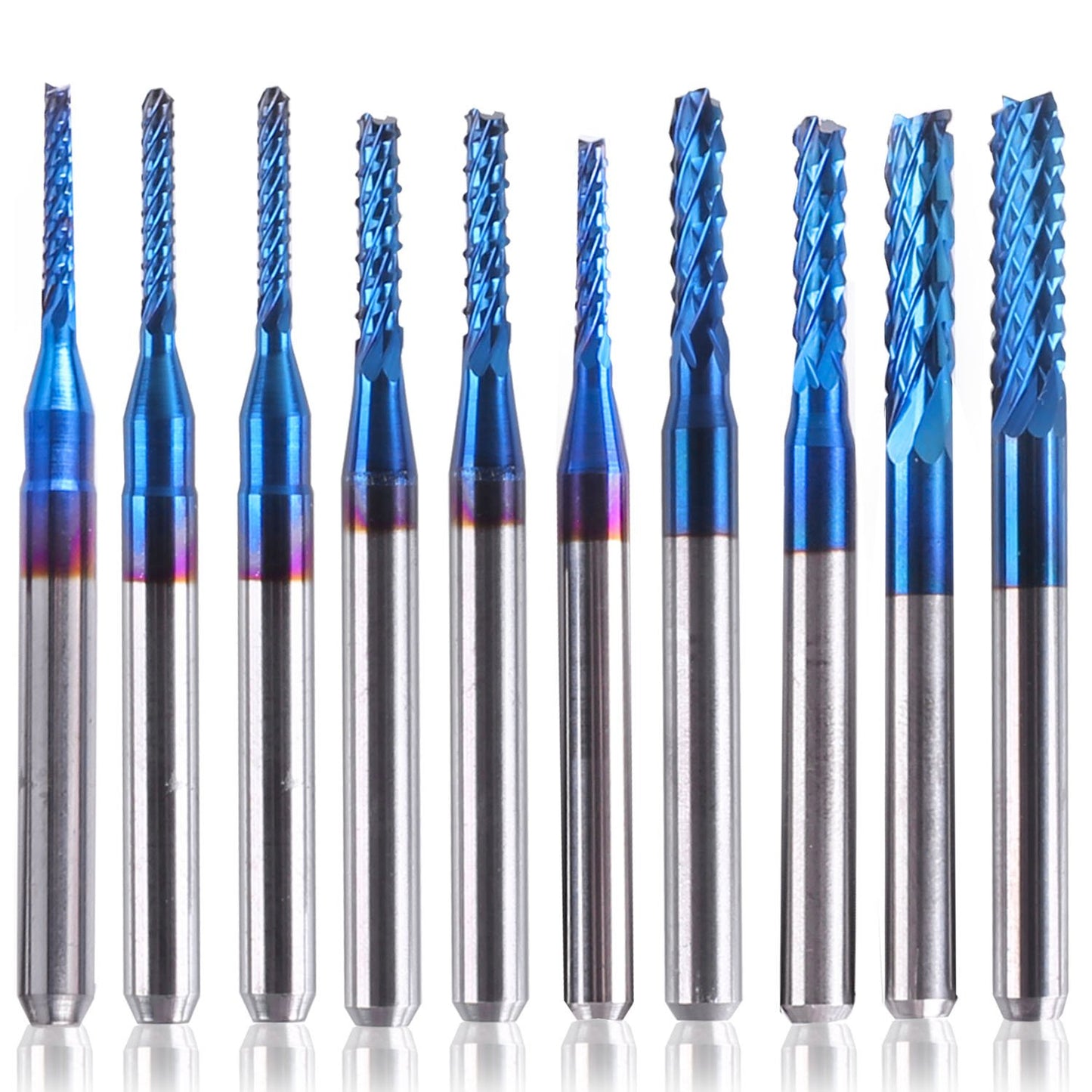 SainSmart Genmitsu 10Pcs Nano Blau Beschichtet Schaftfräser