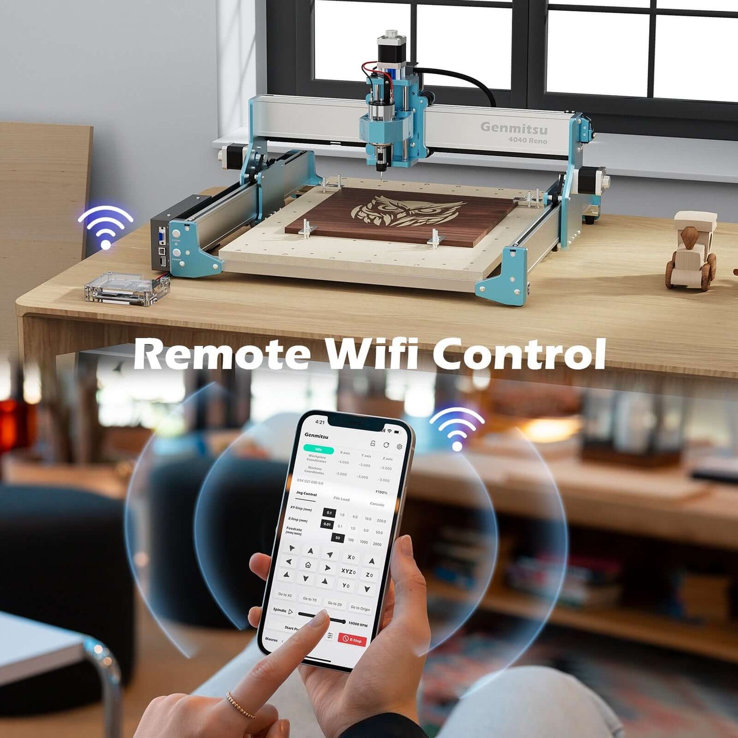 Genmitsu APP Drahtloser Offline-Controller GRBL G-Code Sender Wi-Fi Modulkitt für CNC-Fräse