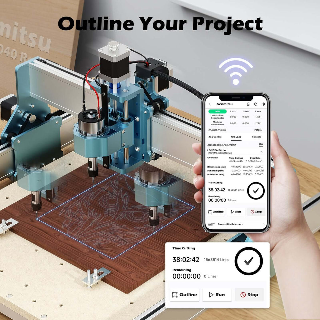 Genmitsu APP Drahtloser Offline-Controller GRBL G-Code Sender Wi-Fi Modulkitt für CNC-Fräse