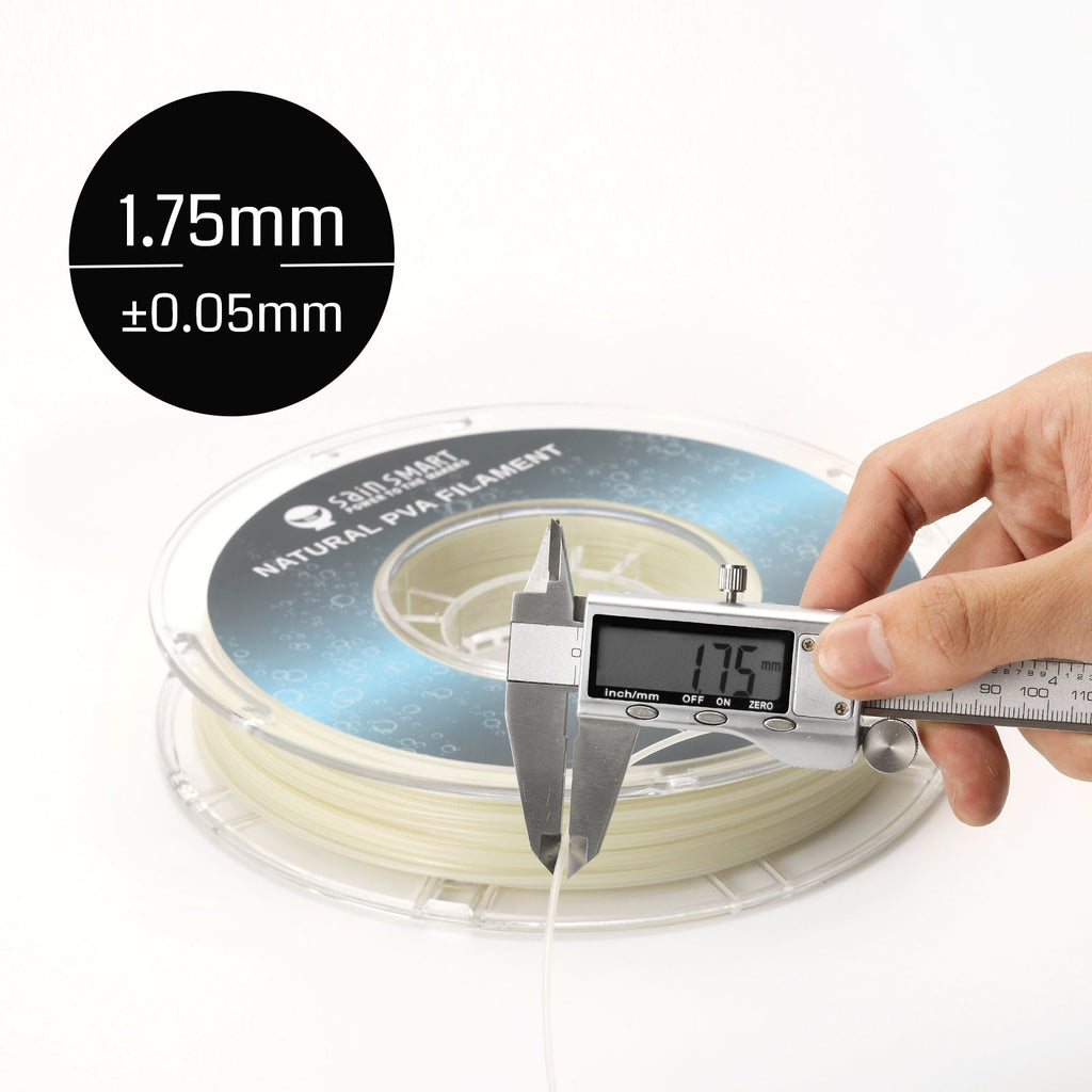 Natürliches auflösbares PVA-Filament, wasserlösliche Unterstützung 1,75 mm, -0,5 kg/1,1 lbs, Genauigkeit +/- 0,05 mm