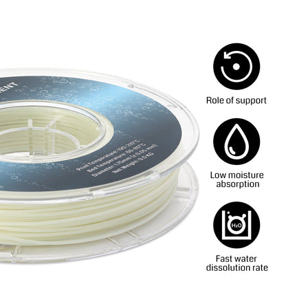 Natürliches auflösbares PVA-Filament, wasserlösliche Unterstützung 1,75 mm, -0,5 kg/1,1 lbs, Genauigkeit +/- 0,05 mm