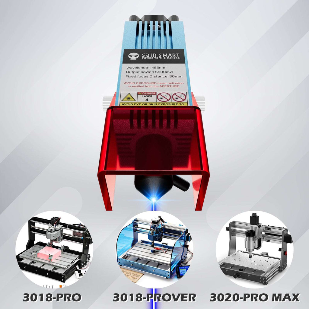 CFL55P 5,5 W komprimiertes FAC-Lasermodul für 3018 CNC, 3020-PRO MAX, mit luftunterstützter Düse