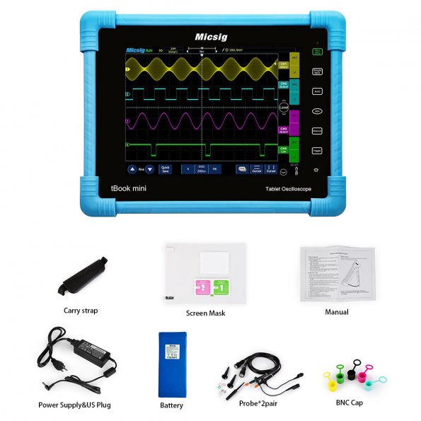 Micsig Digitales Tablet-Speicheroszilloskop 100 MHz 4 Kanäle, Upgrade-Version STO1004 von TO1104