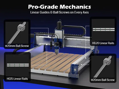 PROVerXL 2X2 CNC-Fräsmaschine für Holzbearbeitung, 679x679x113mm Arbeitsbereich, geschlossene Schleifenmotoren, GRBL-Steuerung, 710W Spindel, Aluminiumrahmen, einfache Montage, WiFi & App unterstützt