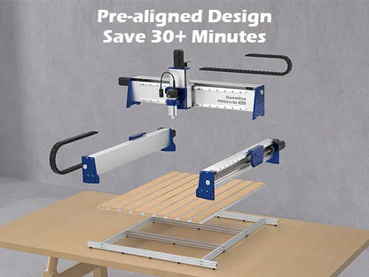 PROVerXL 2X2 CNC-Fräsmaschine für Holzbearbeitung, 679x679x113mm Arbeitsbereich, geschlossene Schleifenmotoren, GRBL-Steuerung, 710W Spindel, Aluminiumrahmen, einfache Montage, WiFi & App unterstützt