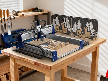 PROVerXL 2X2 CNC-Fräsmaschine für Holzbearbeitung, 679x679x113mm Arbeitsbereich, geschlossene Schleifenmotoren, GRBL-Steuerung, 710W Spindel, Aluminiumrahmen, einfache Montage, WiFi & App unterstützt