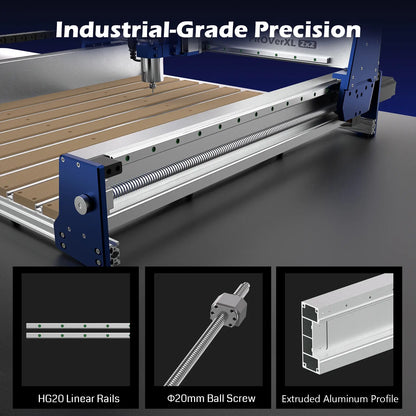 PROVerXL 2X2 CNC-Fräsmaschine für Holzbearbeitung, 679x679x113mm Arbeitsbereich, geschlossene Schleifenmotoren, GRBL-Steuerung, 710W Spindel, Aluminiumrahmen, einfache Montage, WiFi & App unterstützt