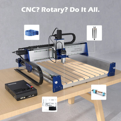 PROVerXL 2X2 CNC-Fräsmaschine für Holzbearbeitung, 679x679x113mm Arbeitsbereich, geschlossene Schleifenmotoren, GRBL-Steuerung, 710W Spindel, Aluminiumrahmen, einfache Montage, WiFi & App unterstützt