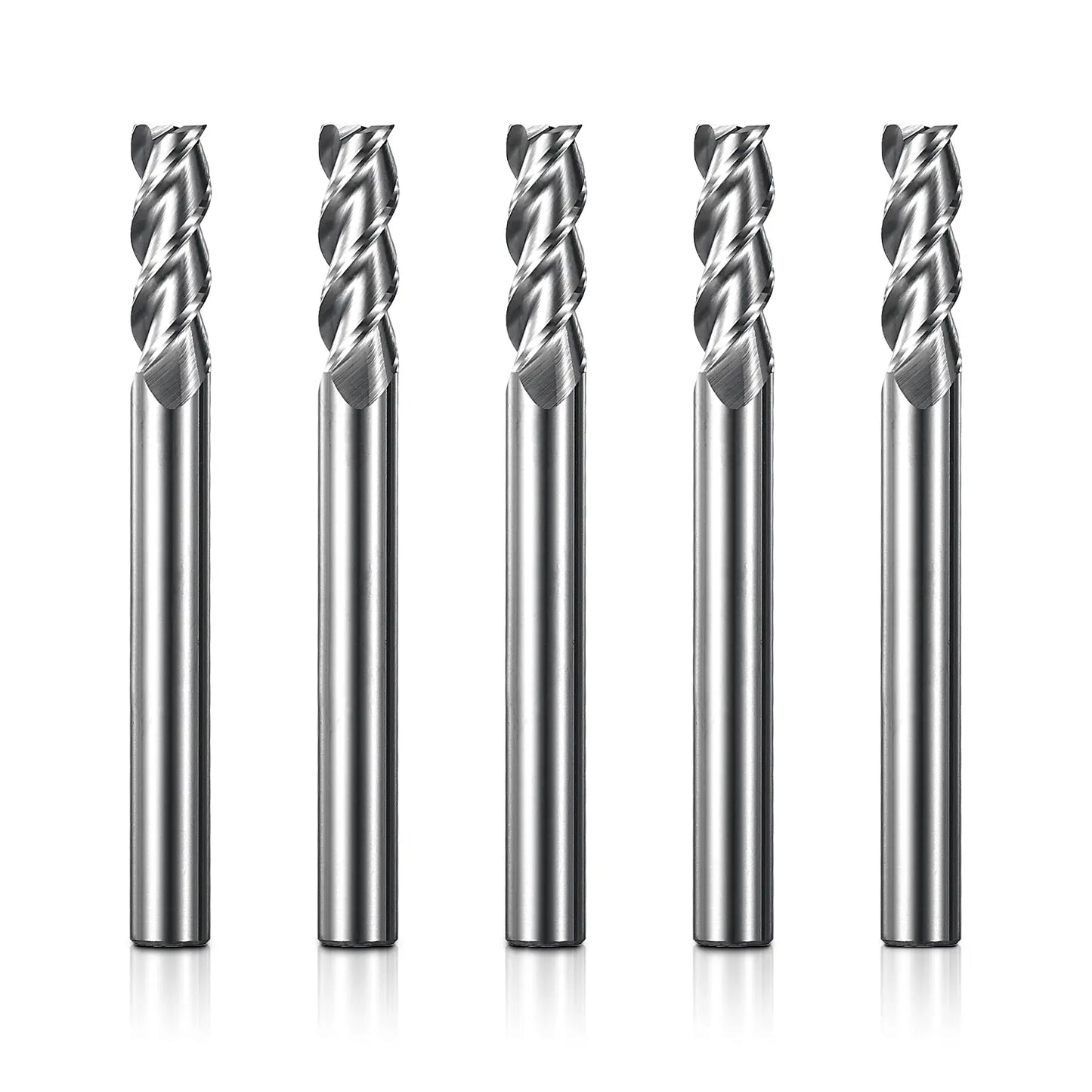 EMC05, 1/4" Schaft, Schaftfräser CNC-Fräser, 3-schneidige Flachspitze, 5 Stück