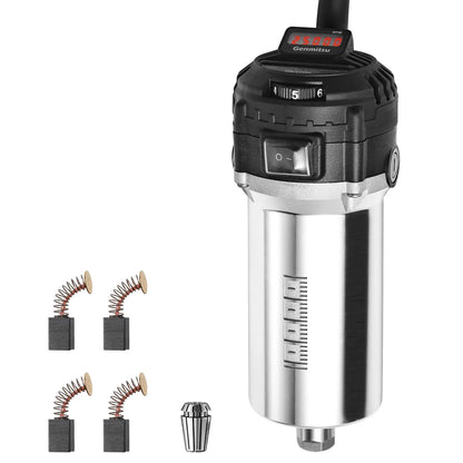 710W CNC Kompaktfräse 65 mm Durchmesser, Spindelmotor mit LCD-Digitalanzeige, 6 einstellbare Geschwindigkeiten, 1/8" ER11 Spannzange, 4 Kohlebürsten, für CNC-Fräsmaschinen