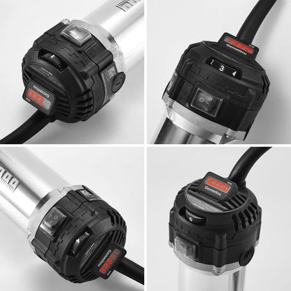 710W CNC Kompaktfräse 65 mm Durchmesser, Spindelmotor mit LCD-Digitalanzeige, 6 einstellbare Geschwindigkeiten, 1/8" ER11 Spannzange, 4 Kohlebürsten, für CNC-Fräsmaschinen