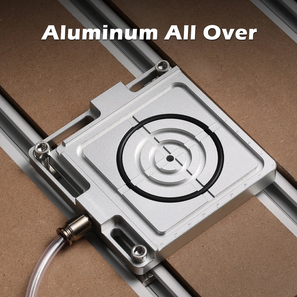 Vakuum-Klemmpod, Aluminium CNC-Hold-Down-Kit (für Holz, Metall, Acryl) Hochpräzises CNC-Router-Zubehör, geeignet für Fräsprojekte, Größe 4,7 Zoll x 4 Zoll x 0,6 Zoll (120 x 102 x 15 mm)