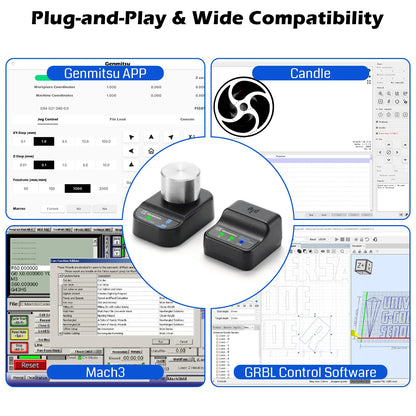 Drahtloser Z-Achsen-Werkzeugsensor für CNC-Fräsen, Z-Achsen-Probe mit 3-Pin Kabel DC 5–24V, 0,02 mm Genauigkeit, kompatibel mit GRBL, Mach3 & Genmitsu App