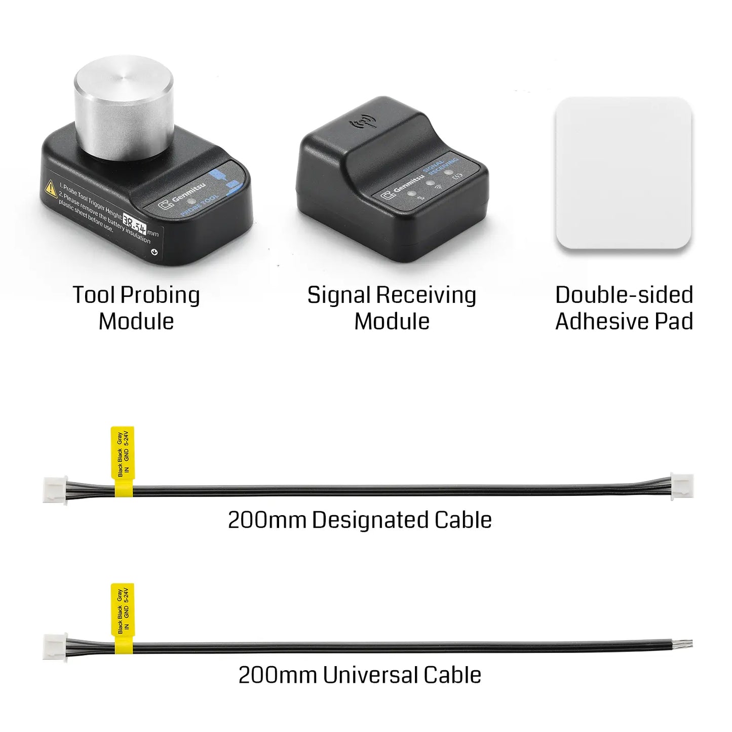Drahtloser Z-Achsen-Werkzeugsensor für CNC-Fräsen, Z-Achsen-Probe mit 3-Pin Kabel DC 5–24V, 0,02 mm Genauigkeit, kompatibel mit GRBL, Mach3 & Genmitsu App