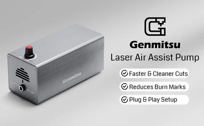 Air Assist Luftpumpe für Laserschneider, kompatibel mit Genmitsu Kortek und den meisten CNC-Fräs- oder Lasergravurmaschinen auf dem Markt, entfernt Rauch & Staub, schützt Arbeitsfläche & Laserlinse