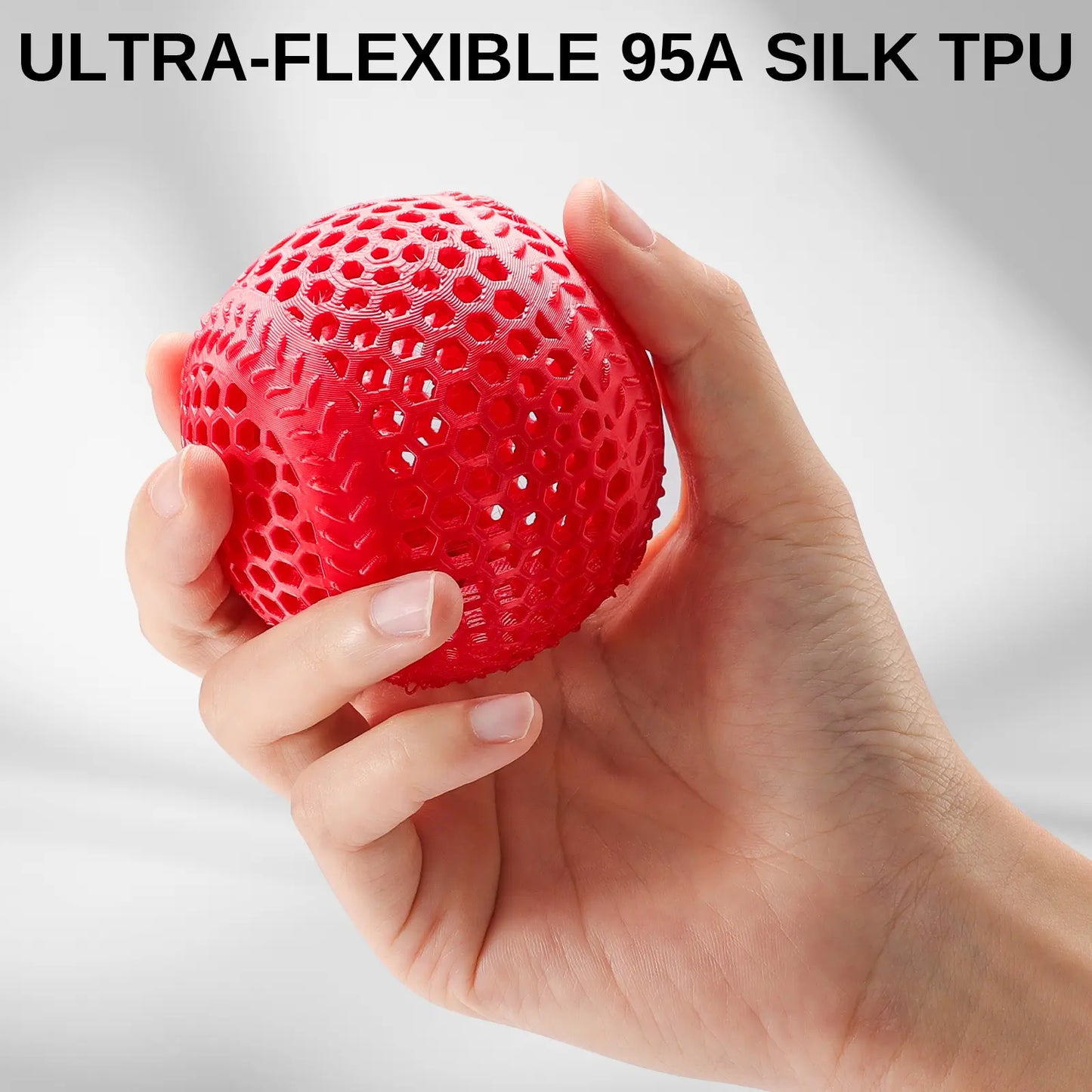 Silk TPU Filament 4x250g Bundle, 95A 1.75 mm, Maßgenauigkeit ±0,03 mm, glänzende Silk-Oberfläche, Gold, Dunkelsilber, Blau, Rot