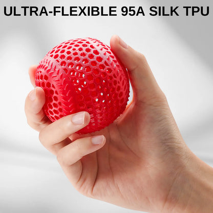 Silk TPU Filament 4x250g Bundle, 95A 1.75 mm, Maßgenauigkeit ±0,03 mm, glänzende Silk-Oberfläche, Gold, Dunkelsilber, Blau, Rot