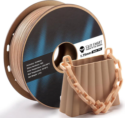 Mattes flexibles TPU Filament, 95A, ±0,05 mm, 1,75 mm, 1 kg, Schwarz/Weiß