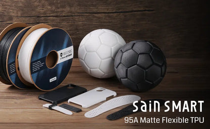 Mattes flexibles TPU Filament, 95A, ±0,05 mm, 1,75 mm, 1 kg, Schwarz/Weiß