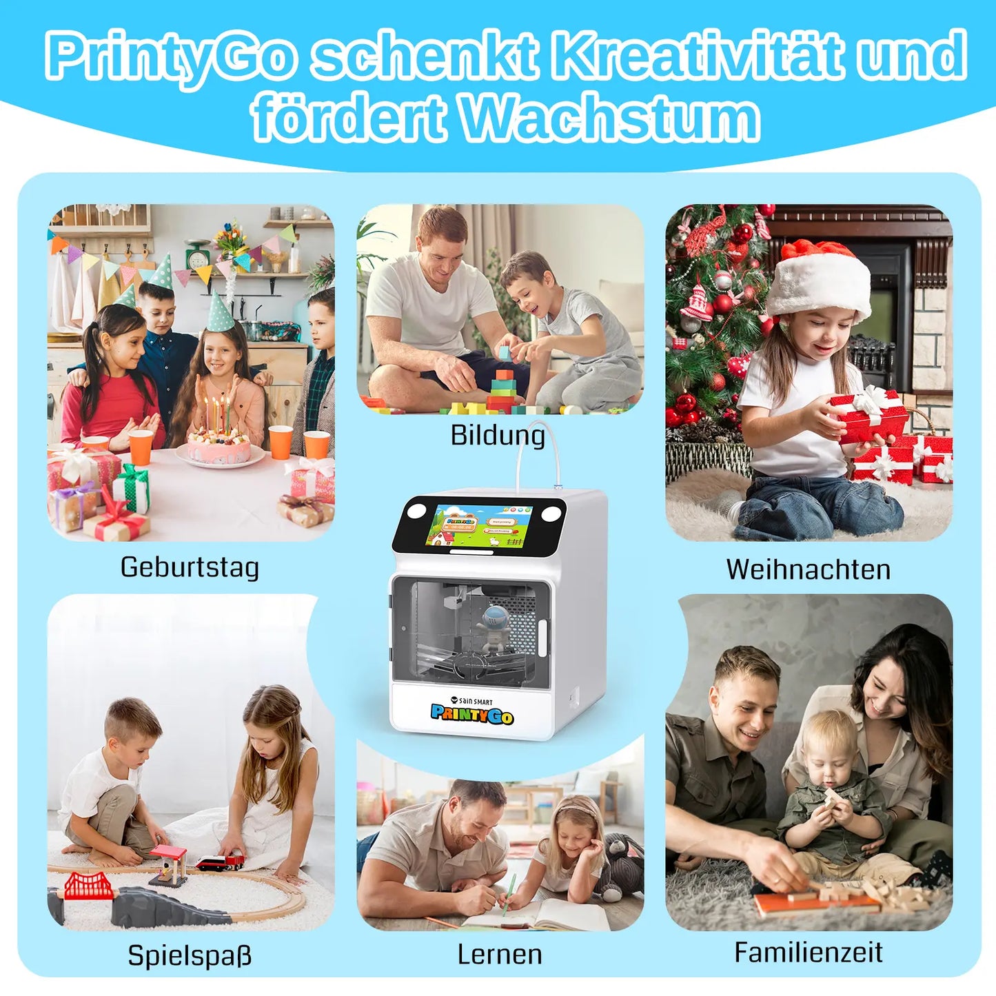 SainSmart PrintyGo 3D-Drucker für Kinder – Sicheres & einfaches 3D-Drucken für kreatives STEM-Lernen