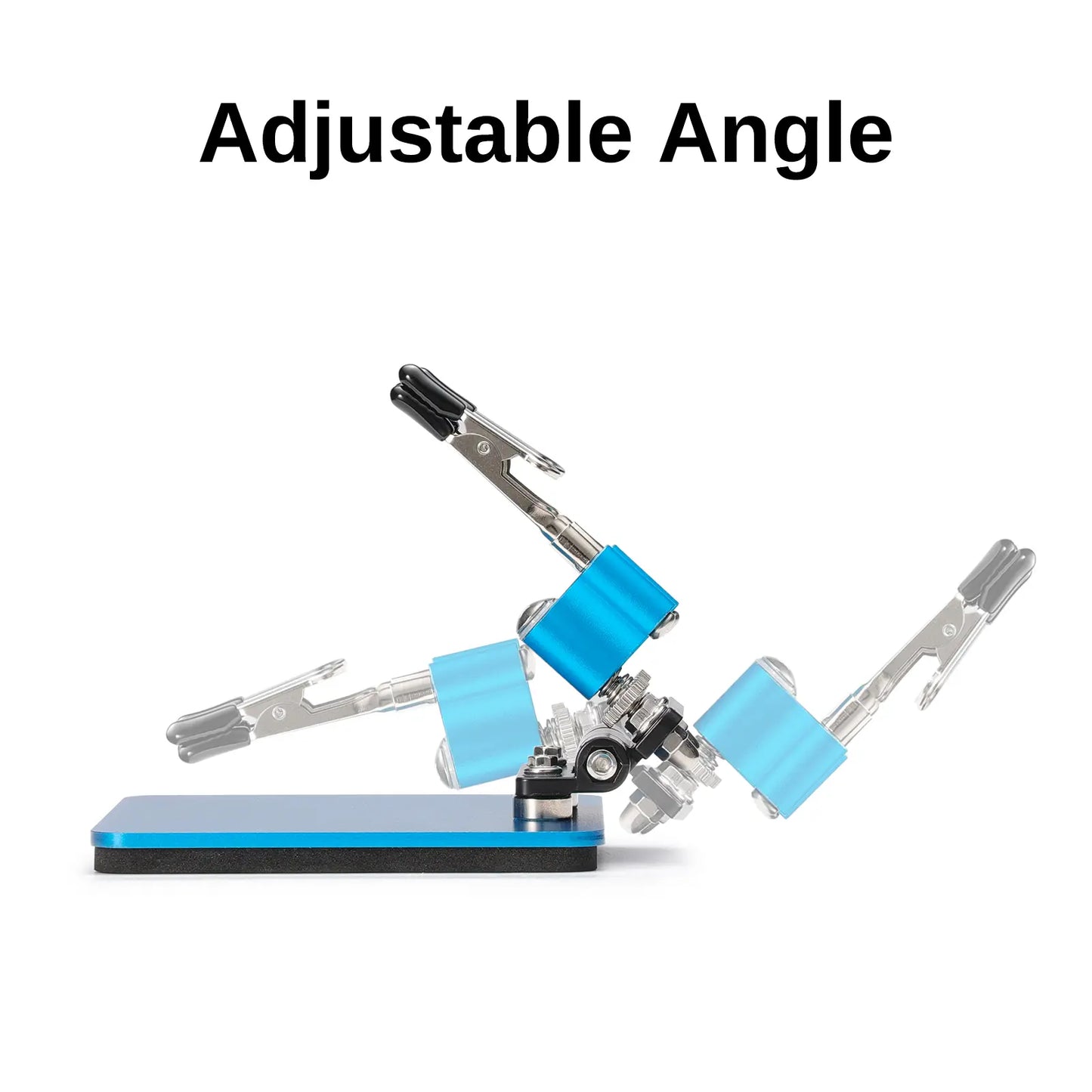 Dritte Hand zum Löten mit 360° verstellbaren Magnetarmen, kompakte 10x10 cm Stahlbasis, Mini-Lötstation mit Magnetarmen für sicheren Halt, 2 flexible Arme für DIY, Platinen und Reparaturen