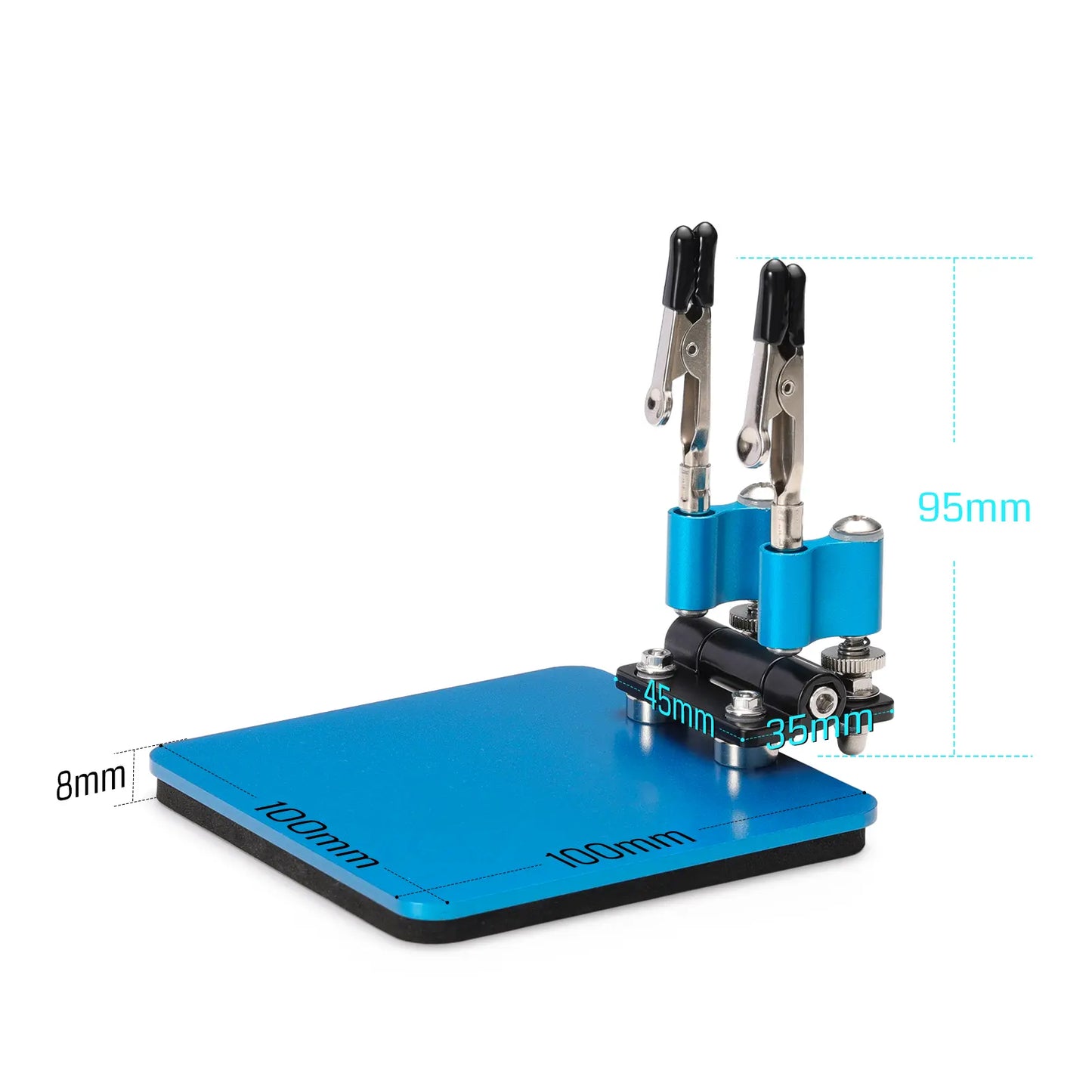 Dritte Hand zum Löten mit 360° verstellbaren Magnetarmen, kompakte 10x10 cm Stahlbasis, Mini-Lötstation mit Magnetarmen für sicheren Halt, 2 flexible Arme für DIY, Platinen und Reparaturen
