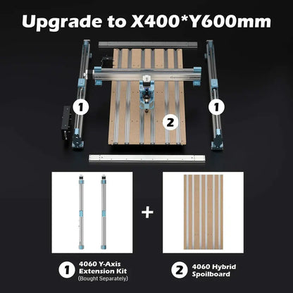 2040, 2060, 4060 Aluminium- & MDF-Hybrid-Spoilboard für 4040-PRO CNC Router XY-Achsen-Erweiterungsset