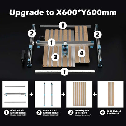 2040, 2060, 4060 Aluminium- & MDF-Hybrid-Spoilboard für 4040-PRO CNC Router XY-Achsen-Erweiterungsset