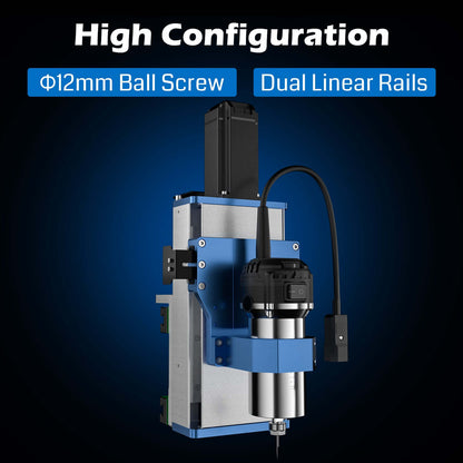 Upgrade-Kit für die Z-Achsen-Montage für die PROVerXL 4X4 CNC-Maschine, NEMA23 Closed-Loop Schrittmotor, Φ65mm Spindelmotorhalter für kompakte Router oder Trimmrouter, Dual-Linearschienen & Kugelumlaufspindel