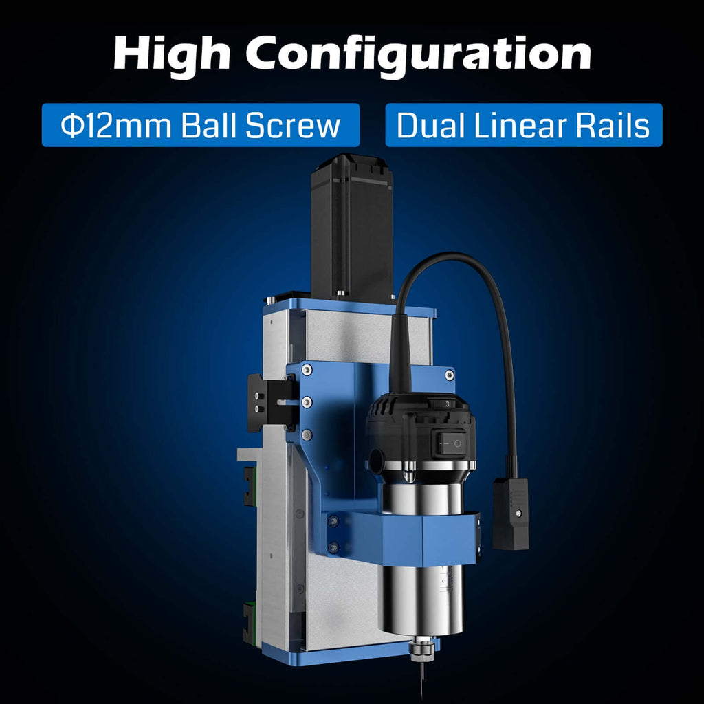 Upgrade-Kit für die Z-Achsen-Montage für die PROVerXL 4X4 CNC-Maschine, NEMA23 Closed-Loop Schrittmotor, Φ65mm Spindelmotorhalter für kompakte Router oder Trimmrouter, Dual-Linearschienen & Kugelumlaufspindel