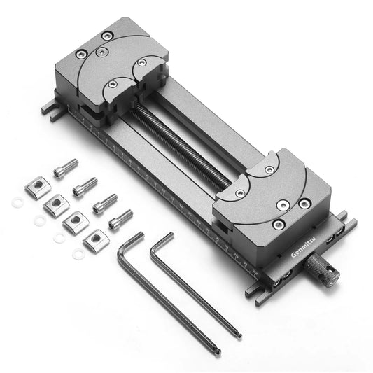 Fraktal-Schraubstock mit 100° verstellbarer Backe für unregelmäßige Formen, 120 mm Spannbereich, duales Fixierungsdesign für Genmitsu & andere CNC-Marken
