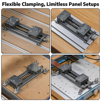 Fraktal-Schraubstock mit 100° verstellbarer Backe für unregelmäßige Formen, 120 mm Spannbereich, duales Fixierungsdesign für Genmitsu & andere CNC-Marken