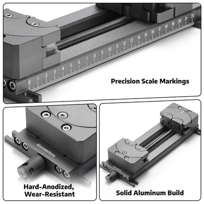 Fraktal-Schraubstock mit 100° verstellbarer Backe für unregelmäßige Formen, 120 mm Spannbereich, duales Fixierungsdesign für Genmitsu & andere CNC-Marken