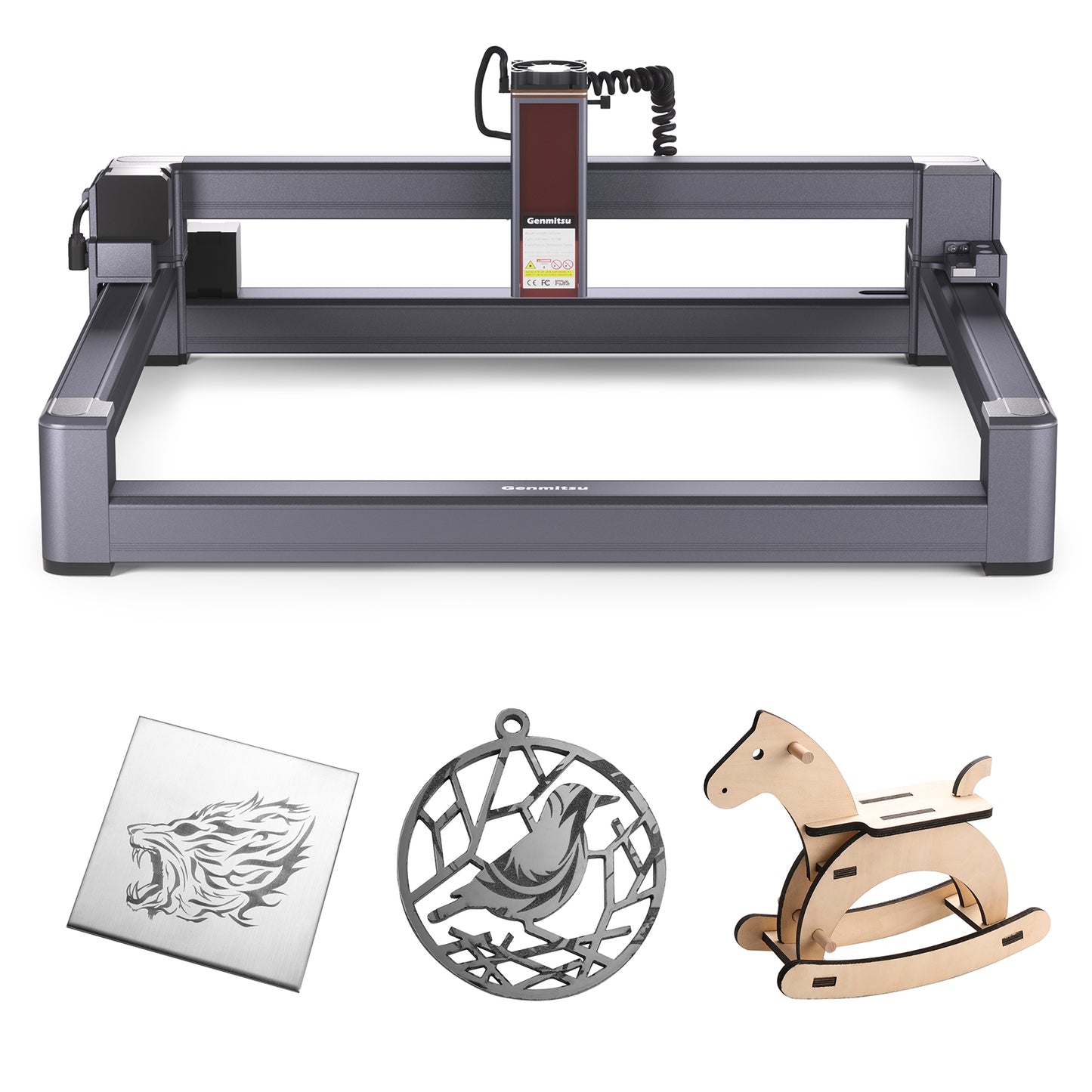 Jinsoku LC-40 Lasermaschine, Lasergravierer mit APP-Steuerung, Linearschiene, Endschalter, Bewegungssensor, 400mm x 400mm Holz-laser cutter