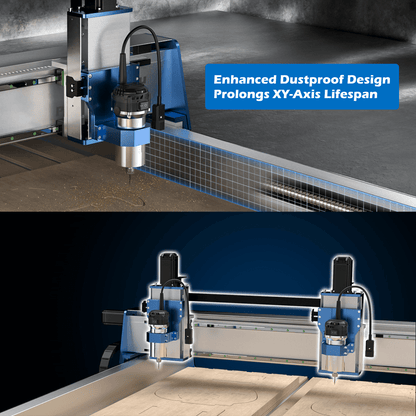 PROVerXL 4x4 CNC-Maschine, unterstützt Dual-Z-Achse, geschlossene Schleifen-Schrittmotor, Kugelumlaufspindelantriebssystem, große Fräsfläche für Holz- und Metallbearbeitung.