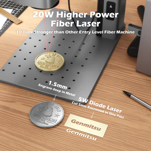 Genmitsu Z6 20 W Faser Lasergravierer, höhere Faserleistung, 15.000 mm/s Geschwindigkeit, 5 W Dioden-Doppelquellen