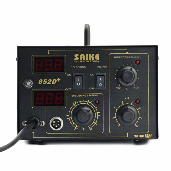 Saike 852D+ Hot Air Gun & Digital Soldering Iron 2 in 1 System EU Standard