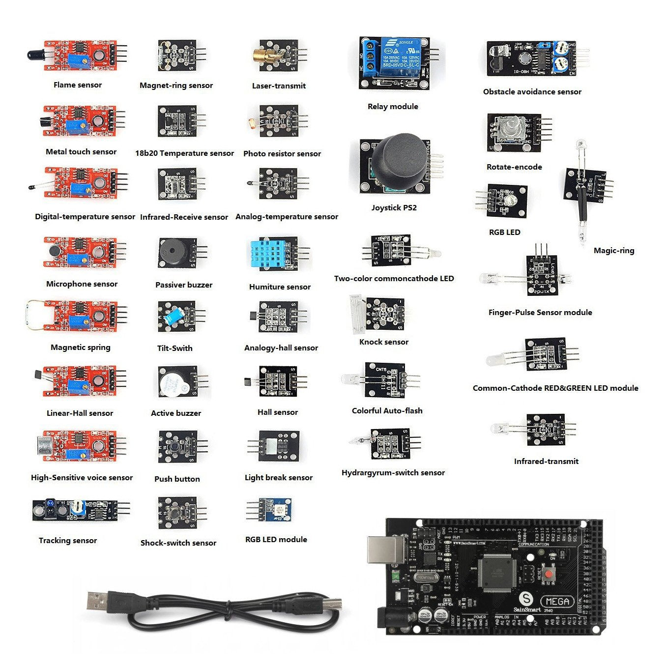 [discontinued] 37 in 1 Sensor Kit with Mega 2560 R3