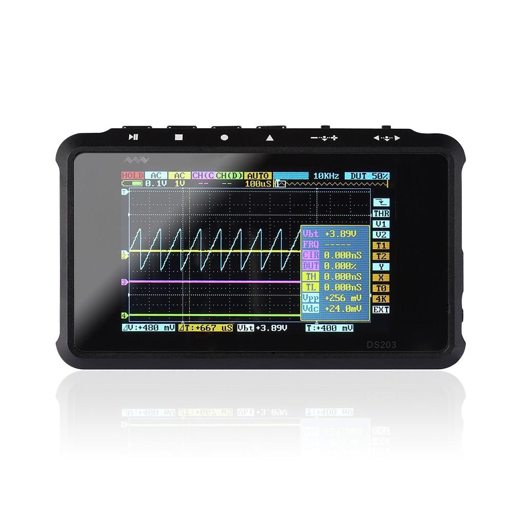 [discontinued] DSO203 Pocket-sized 4-Channel Digital Oscilloscope  8MHz 72 MSps, Aluminum Shell