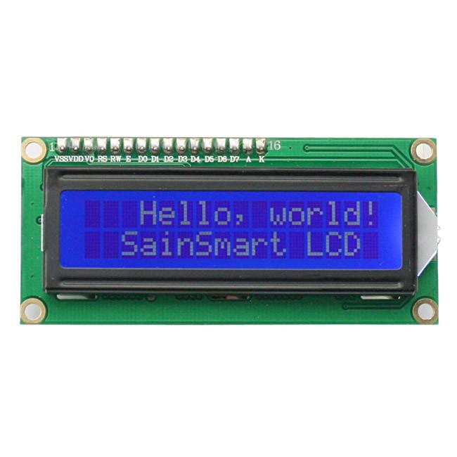 [discontinued] 16x2 IIC/I2C/TWI Serial LCD Display, White on Blue