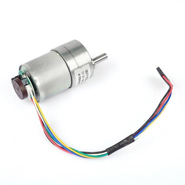 [discontinued] 19:1 Metal Gearmotor 365rpm 37Dx52L mm with 64 CPR Encoder 12V