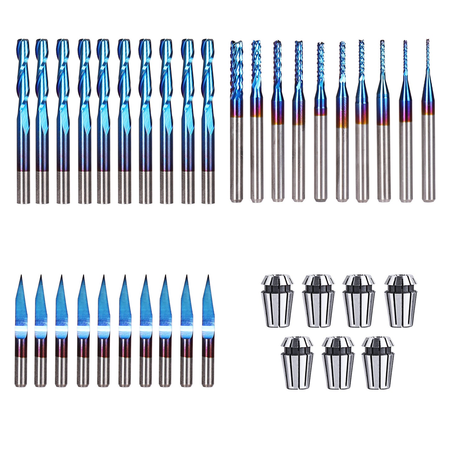 Nano Blue Coat Schaftfräser CNC Router Bits Essential Kit,