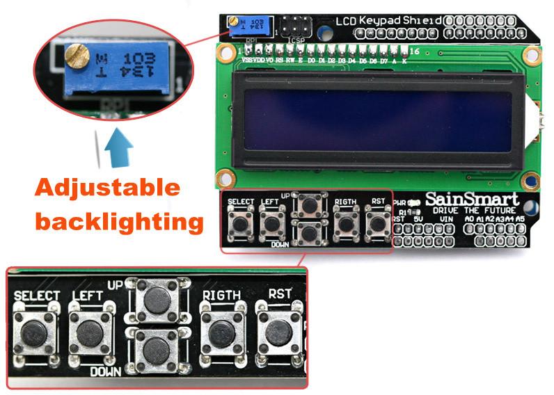 LCD Keypad Shield For Arduino Duemilanove Uno Mega 2560 Mega 1280