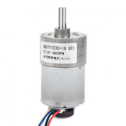 [discontinued] 19:1 Metal Gearmotor 365rpm 37Dx52L mm with 64 CPR Encoder 12V
