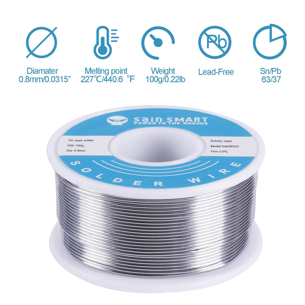 SainSmart Solder Wire | 0.8mm 100g | Sn63 Pb37