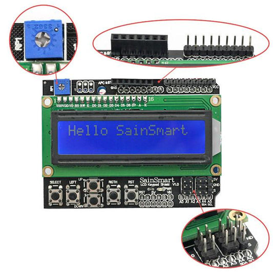 [discontinued] 1602 LCD Modul V3 Display mit Tastenfeld Arduino