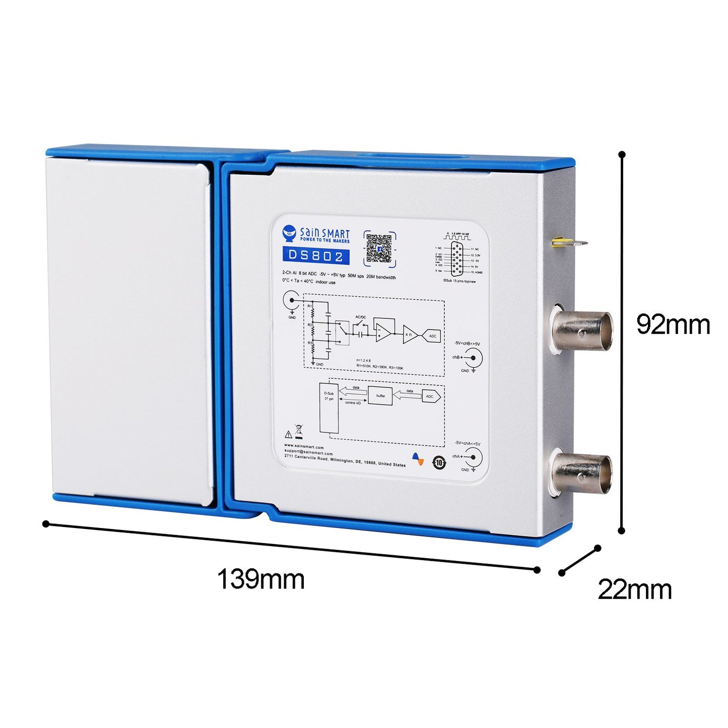 [discontinued] SainSmart DS802 Dual Kanäle Virtuell PC Oszilloskop
