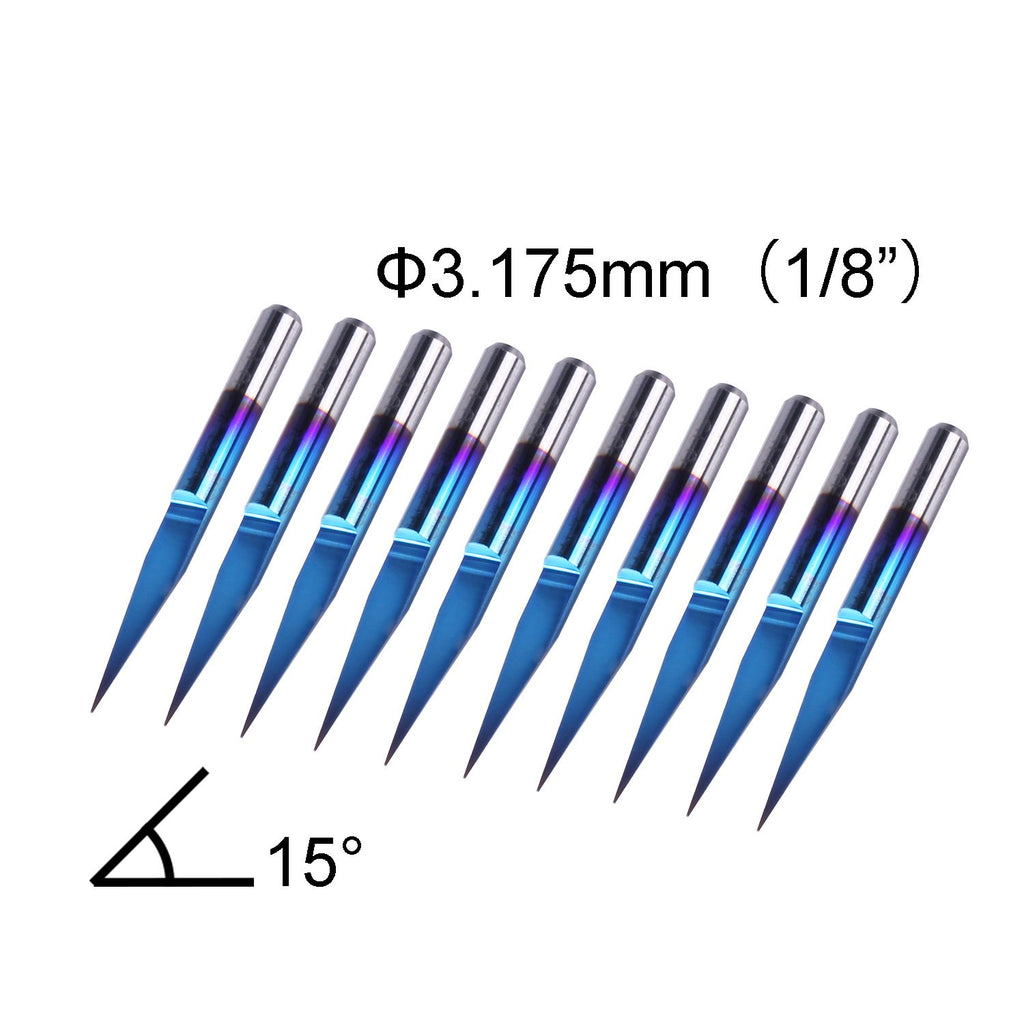 SainSmart Genmitsu Nano Blau beschichtet Fräser | 15 Grad | 0.1mm